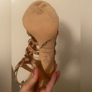 Leather and ribbon lace up stilettos by Brian Atwood. Worn one time perfect